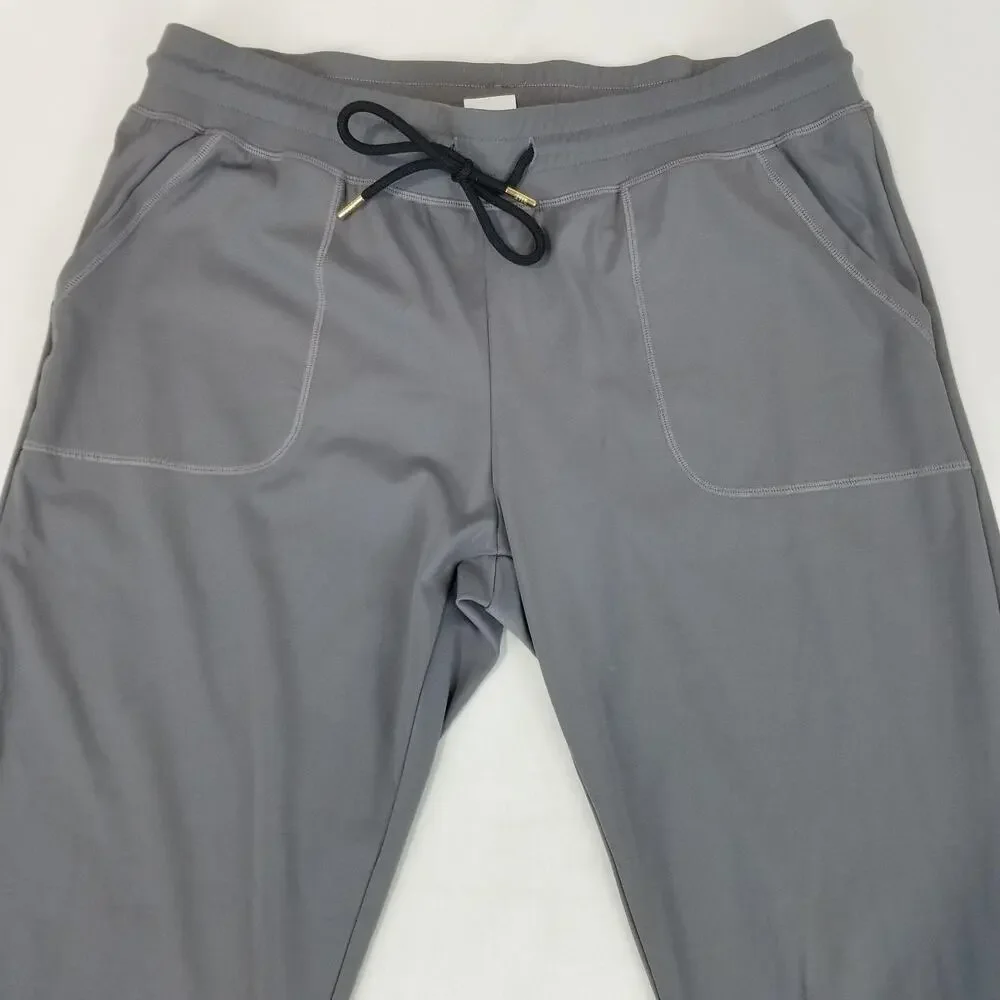 Zyia Active Jogger Pants Womens Large Gray Ankle Zipper Hem Stretch Athleisure
